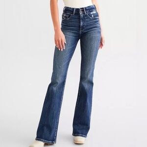 BKE Billie Slim Fit High Rise Boot Cut Dark Blue Jeans